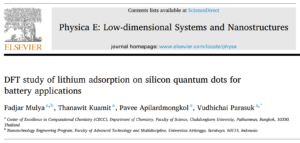 Read more about the article DFT study of lithium adsorption on silicon quantum dots for battery applications